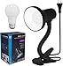 Xtricity Desk Lamp with Clamp Base and Adjustable Gooseneck, 7W A19 LED Bulb Included, 120 Volt, Convenient On/Off Switch, 10.25 inches Tall (26cm), Black Finish