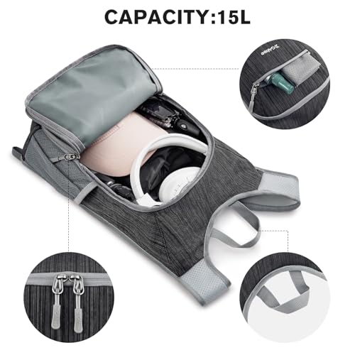 G4Free 15L Hiking Daypack Lightweight Travel Backpack Packable Outdoor Casual Foldable Shoulder Bag (Black) — view 2