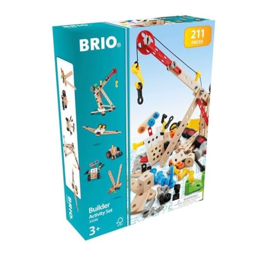 BRIO Builder 34588 Builder Acktivitetssats | Builder Activity Set. 211 delar. Byggsats (STEM-leksak) i trä och plast. Från 3+ För blivande ingenjörer.