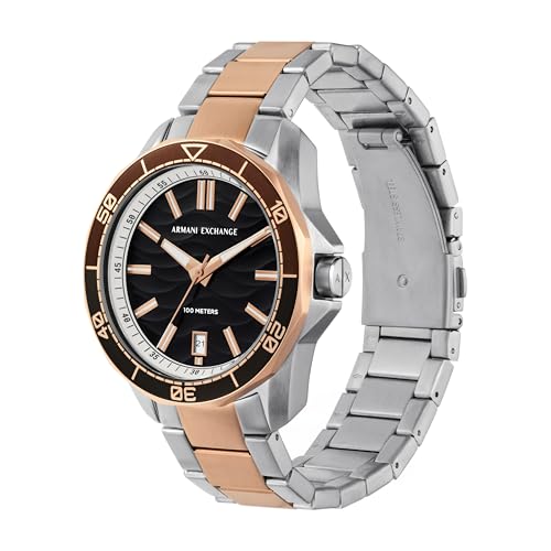Image of Armani Exchange A|X Dive-Inspired Stainless Steel Watch for Men