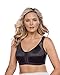 Leonisa Women's Posture Corrector Wireless Back Support Bra, Black, 36C