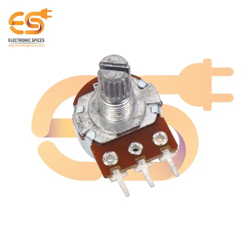 Image of Electronic Spices 500K 3 Pin Round Shaft Rotary Potentiometer Volume Pot 500K with Knob for Multiple Applications (Pack of 4)