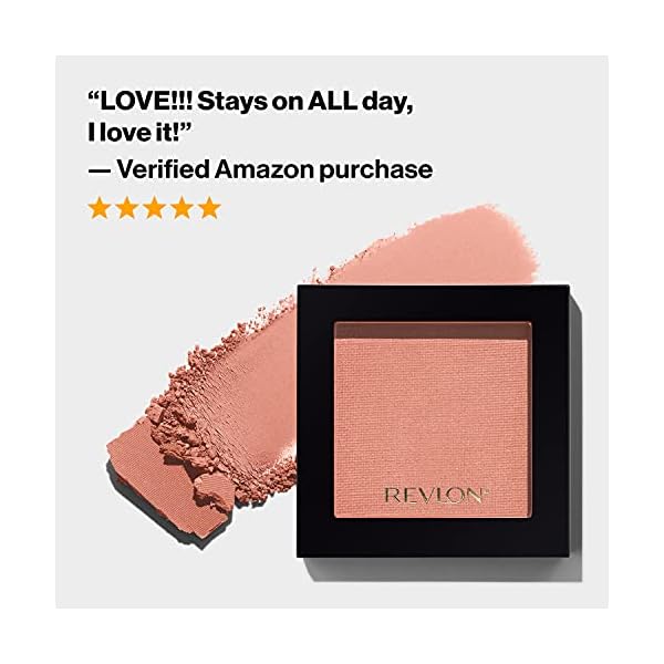 Revlon Powder Blush Face Makeup, High Impact Buildable Color, Lightweight & Smooth Finish, 006 Naughty Nude, 0.17 Oz