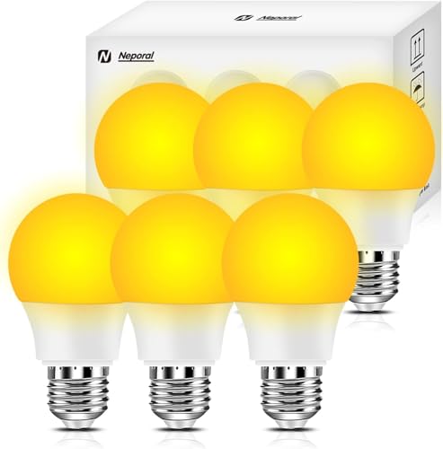 Image of 1800K Amber Sleep Light Bulbs, 99.96% Blue Light Blocking, A15 6W(40 Watt Equivalent) Soft Warm Light Bulbs, Eye-Caring Amber Soft Yellow Night Light E26 for Bedroom, Reading, Baby Nursery, 6 Packs