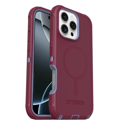 Image of OtterBox iPhone 16 Pro Max (Only) Defender Series MagSafe Case - Velvet Orchard (Pink & Blue) - Built-in Magnets - Screenless - Rugged & Durable - with Port Protection