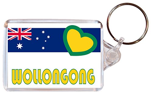 Wollongong - Love Australia/Australian Towns & Cities Flag - Double Sided Large Keyring Souvenir/Gift/Present