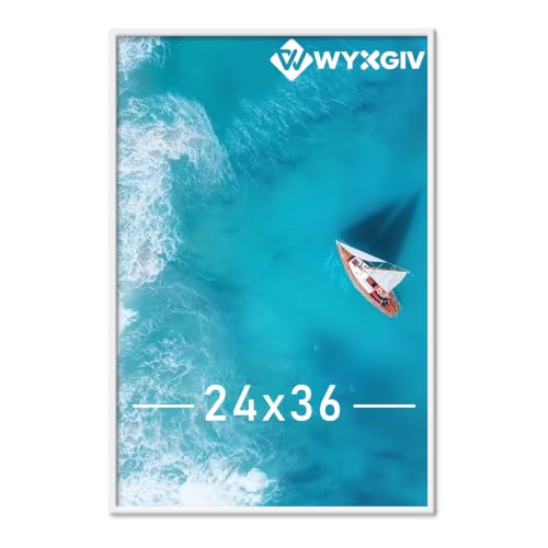Wyxgiv White 24x36 Picture Frame Lightweight yet Durable Frame Wall Hanging by Wyxgiv - Used condition - US$35.14