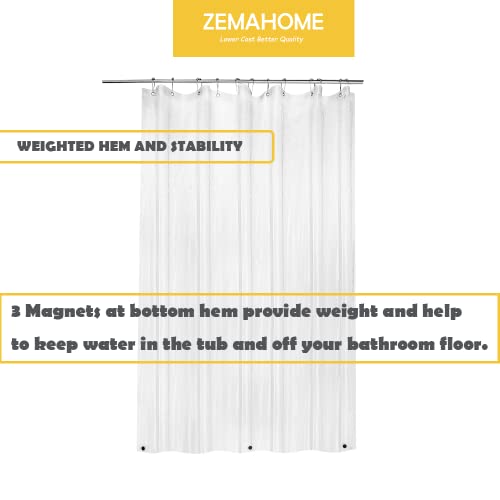 Zemahome Peva Plastic Shower Curtain Liner - 1 Pack Premium Light Weight 72" X 72" Clear Bathroom Shower Showroom Curtain Liner With Rustproof Metal Gromments And Weighted Magnet #TOP6