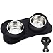 URPOWER Dog Bowls Stainless Steel Dog Bowl with No Spill Non-Skid Silicone Mat 53 oz Feeder Bowls Pet Bowl for Dogs Cats and Pets