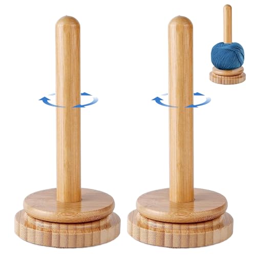Portahilos de madera para crochet ideal para tejer cómodamente en el sofá 3