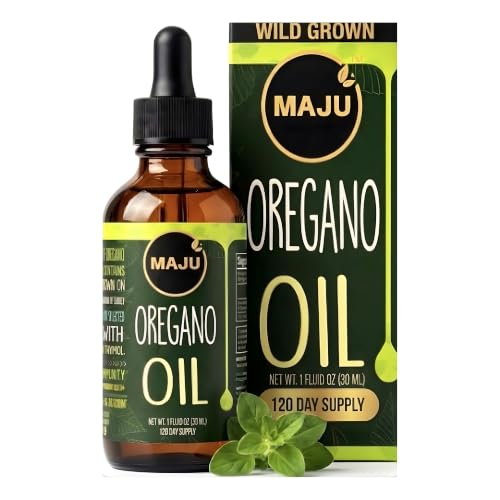 Maju Superfoods Oregano Oil Drops, Up to 90% Carvacrol (1 fl Oz) Wild Mediterranean Essential Oil of Oregano Liquid, Aceite de Oregano, Immune and Seasonal Support