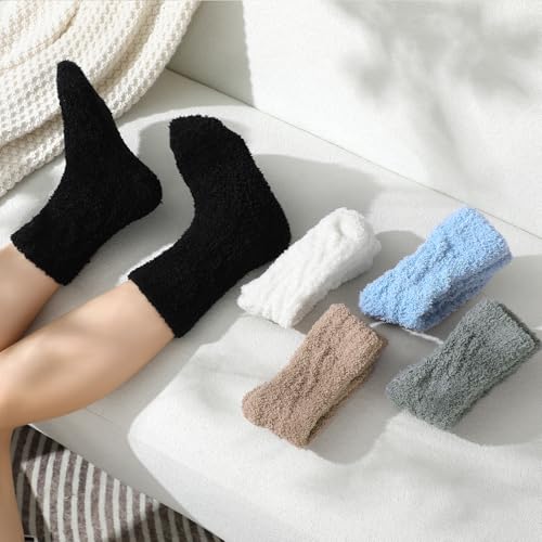 Image of Premillow Fuzzy Socks for Women, Winter Warm & Cozy Fluffy Socks Womens Ultra Soft Sleeping Slipper Sock for Women Gifts