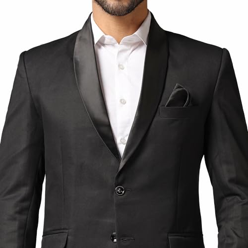 Image of TAHVO Men Blazer Lycra Fabric Slim Fit Single Breasted Blazer