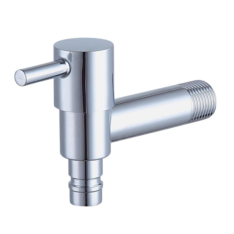 Stainless Steel Electroplated T-Shaped Washing Machine Faucet | Multi-Way Bathroom Hose and Sink Tap Extension Valve | Steel color-image-24