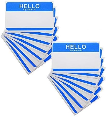 Hello My Name is Stickers Identification Badges Name Badge Label - Peel and Stick for School, Home & Office – 50 Stickers