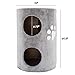 20.5-Inch Cat Condo - 2 Story Cat House with Sisal Scratch Pad, Barrel Shaped Pet House Covered in Soft Fabric by PETMAKER (Gray)