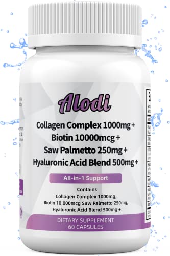 Super Collagen 1000Mg, Biotin 10000Mcg, Keratin Saw Palmetto 250Mg, Hyaluronic Acid 500Mg - Dht Blocker With Vitamin E Folic Acid Pumpkin Seed Msm - Advanced Essential For Hair Skin And Nails #TOP12