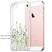 Unov Case for iPhone SE (2016) iPhone 5s iPhone 5 Clear with Design Embossed Pattern TPU Soft Bumper Shock Absorption Slim Protective Back Cover 4 Inch (Flower Bouquet)