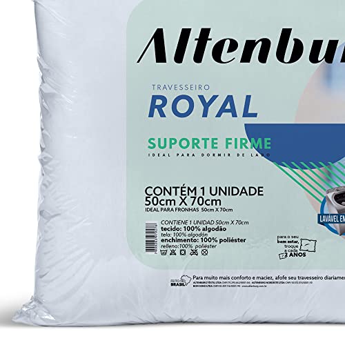 Travesseiro Royal - 50x70cm Altenburg Travesseiro Royal Branco 50x70cm Tecido Percal 180 Fios 100% A