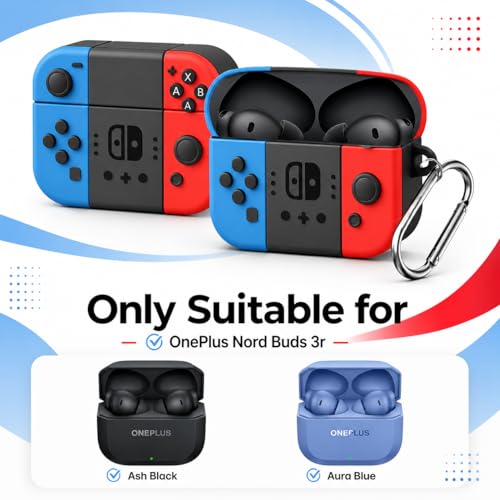 Image of Silicone Cover Compatible with Oneplus Buds Nord 3r (2025), Soft Silicone 360 Full Protection Dust-Proof Shockproof Case Cover with Hook (Cover Only) (Game)