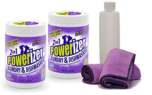 Powerizer 2-in-1 Laundry & Dishwasher Detergent 2-1.5lb Jar Kit