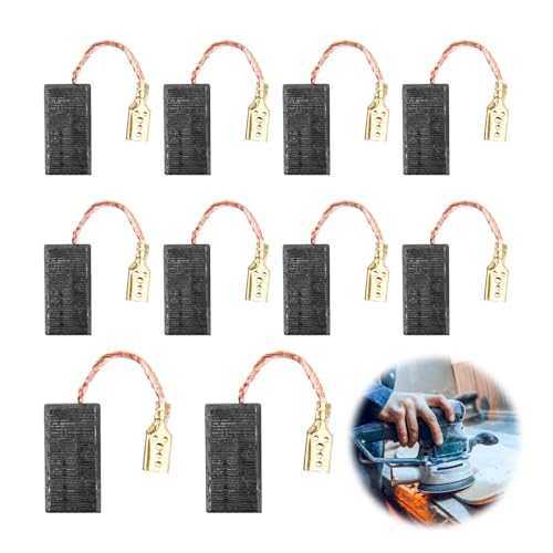 Herramienta eléctrica Cepillos herramienta EscobillasamoladoraPack de 10 Escobillas de Carbón de Repuesto para Herramientas Eléctricas Makita S1M-FF03-100A/6-100 A86C,Dimensiones 16x8x5x46mm