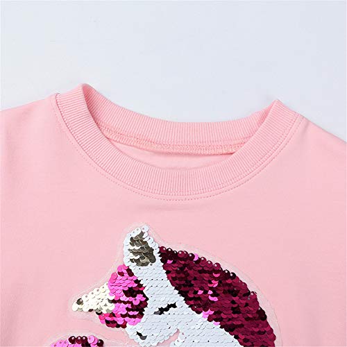 LittleSpring ユニコーン スパンコール トレーナー キッズ 
