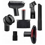 7-Piece Vacuum Attachments Kit with Detailing Brush - 1 1/4" Universal Vacuum Accessories & Brush Replacements for Car Interior & Home - Fits 32mm/35mm Hose