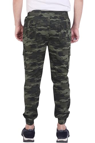 Image of Men's Cotton Regular Fit Camouflage Jogger | Elastic Waist Sports Trackpants | Activewear for Everyday Use