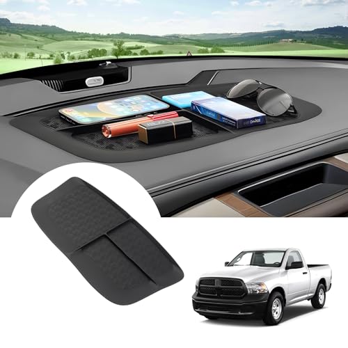 Autorder Dash Mat for 2011-2018 Dodge Ram 1500 2500 3500 Accessories - Non-Slip Silicone Dashboard Cover Mat, Resists Glare & Sun Exposure, Holds Phones, Keys, Glasses & More - Black