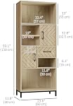 HOMCOM 59" Bookcase with Doors, Storage Bookshelf with Cabinets, Drawer and Open Compartments, Freestanding Display Shelves for Home Office, Living Room, Study, Nature Wood
