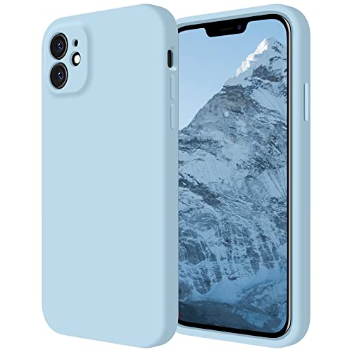 Firenova Iphone 11 Case, [Square Edge] Upgraded [Camera Protecion] Silicone Phone Case With Soft Anti-Scratch Microfiber Lining, 6.1 Inch, Sky Blue #TOP9