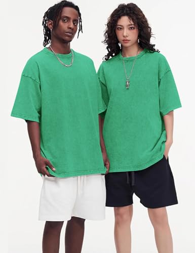 Image of Arssm Men Oversized T Shirts Vintage Tee Loose Fit Short Sleeve Casual Streetwear Baggy Washed Unisex Tops