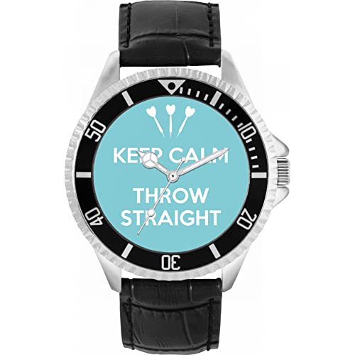 Reloj azul Keep Calm de pulsera analógico con esfera de cuarzo y correa de silicona
