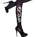 MUSIC LEGS Dragon Print Opaque Pantyhose, Black