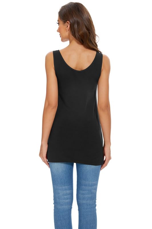 H HIAMIGOS Womens 3 Packs Long Tank Tops Stretchy Cotton Sleeveless Camisole Undershirts Layering Workout Yoga Camis3