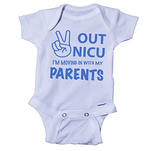 Image of Ink Trendz® Peace Out NICU I'm Going Home With My Parents- Miracle Baby- NICU Baby Onesie® One-Piece Bodysuit