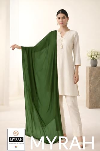 Image of MYRAH Chiffon Solid Casual Daily Use Dupatta For Women's & Girls Length - 2.50 Meter