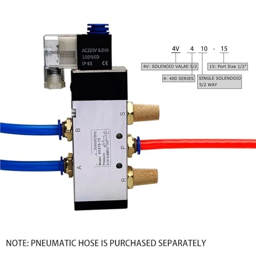 Électrovanne pneumatique 5 voies 4V110-06 à commutation rapide et stable