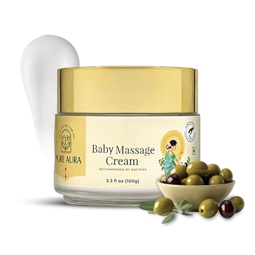 Image of Pure Aura Baby Massage Cream 100g - Doctor Recommended Ayurvedic Baby Cream with Natural Herbs | Chemical-Free Nourishing & Soothing Care for Newborns & Kids