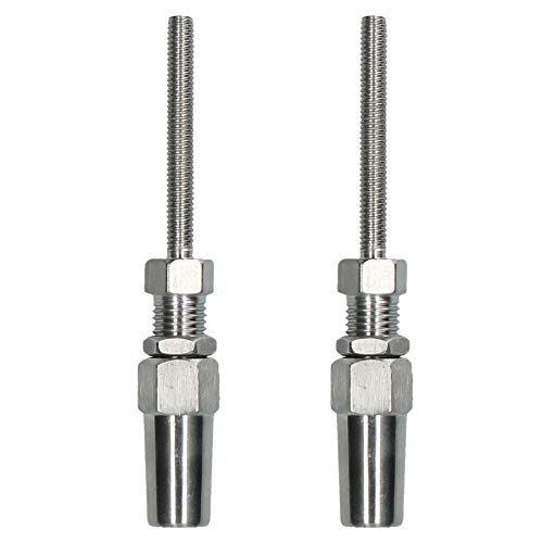 AB Tools 4mm Wire Cable Rope Rigging Stud Terminal Swageless DIY Fitting Stainless 2PK