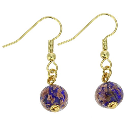 Glass Of Venice Murano Glass Starlight Balls Earrings - Navy Blue