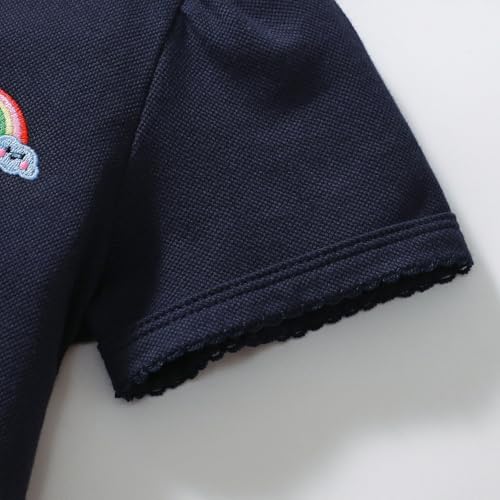 Image of HILEELANG Girls Polo Dress Cotton Short Sleeve Summer Casual School Uniform Dress for Toddler Little Girls 2-8 Years