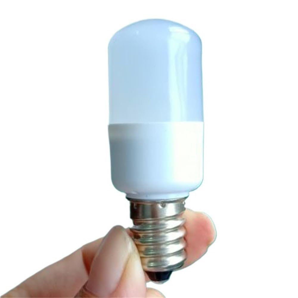 YSJX Lighting, Confezione da 50, LED luce frigorifero AC220V E14/E12 1W 9LED 3528SMD lampadina LED luci notturne Lampadine per la casa(6500K milky cover,E14 220V)