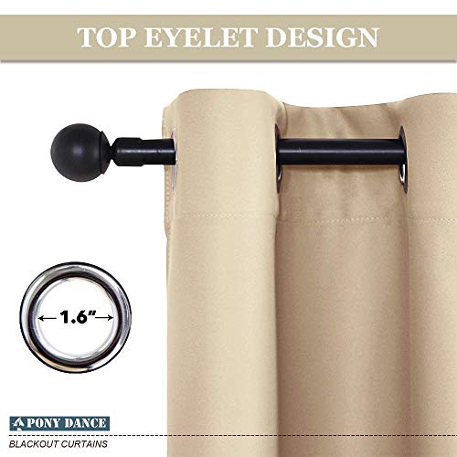 Pony Dance PDUSBLKGMTU1-4663BEIGE Window Valance For Kitchen - Tie Up Curtain Roman Shade Grommet Door Curtain Drapery For Home Decoration Adjustable Balloon Valance thumb #2