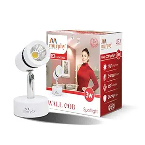 Murphy 3W Adjustable Aliminum LED Wall COB Surface Mounted Spot Light with 2 Years Warranty (Cool White, Pack of 1)