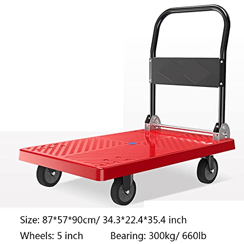 Carretilla plegable con plataforma de plástico y 4 ruedas miniatura 2