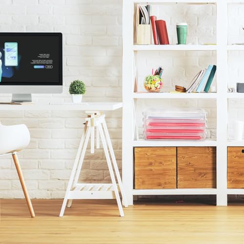 Coloch Caixa de armazenamento de documentos de plástico A4 com fivelas, caixa organizadora de papel