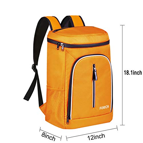 Image of FORICH Soft Cooler Backpack Insulated Waterproof Backpack Cooler Bag Leak Proof Portable Small Cooler Backpacks to Work Lunch Travel Beach Camping Hiking Picnic Fishing Beer for Men Women (Orange)