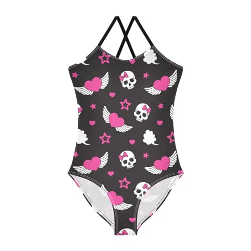 Image of CaTaKu Girls One Piece Swimsuits Hawaiian Toddler Bathing Suit for Girls Kids Swimwear 3-10 Years